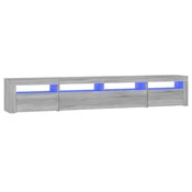 Vidaxl TV omarica z LED lučkami siva sonoma 240x35x40 cm