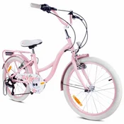 20-palčno dekliško kolo Shimano 6 prestav Flower Bike roza Sun Baby