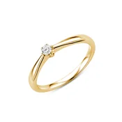 DIAMANT LETERNEL Prstan Solitär-Ring aus 375 Gelbgold mit 0.09 Karat Diamant zlata