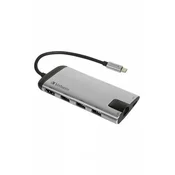USB hub, USB-C/USB 3.0/HDMI/Ethernet/SD/microSD, VERBATIM 49142