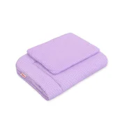 Bobono Otroški komplet posteljnine s polnilom, 2 kosa, 75x100cm NEWBORN - Vijolična pepita