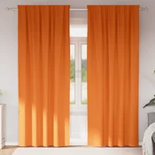 vidaXL Zavese z zavesami 2 pcs Svetlo oranžna 225 x 140 cm Poliester