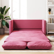 Podni kauc na razvlacenje 2-u-1 boja vina 122x204x55 cm baršun