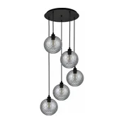 BRILAGI - LED lestenec na kablu RETRO GLASS 5xE27/60W/230V črna/dimljena siva