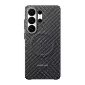 Samsung S26 Ultra SAMSUNG magnetska silikonska futrola za telefon, uzorak karbona, tamnosiva