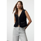 Trendyol Black Slim Feather Vest