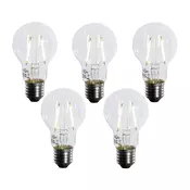 Komplet 5 LED žarnic E27 A60 senzor mraka 2,5 W 250 lm 2700 K