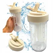 Steklenica za vodo s slamico, trpežna, z graduiranim filtrom 600 ml