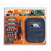 VIJAČNI NASTAVKI Z RAGLJO - 56-DELNI SET BLISTER + torbica Black & Decker A7104