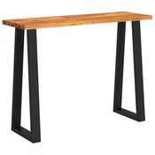 MAISON CHIC konzolna miza - miza ob steni z naravnim robom 110x35x80 cm trden akacijev les, (21786516)