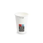 Papirnati lonček (FSC Mix/PE) z belim pokrovom O70mm 0,2L [50 kosov]