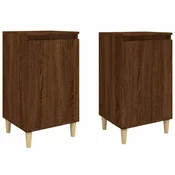 Vidaxl Nočna omarica 2 kosa rjavi hrast 40x35x70 cm inženirski les