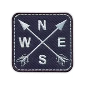 shumee Našitek prekrižanih puščic - kompas (NSEW) - našiti - vezen našitek/značka/emblem