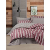 Aberto Design Komplet posteljina Bande, 200x220 cm, Crvena