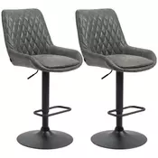 Homestar Set barskih stolov 2 kosa 51x59x97-117 cm temno siva