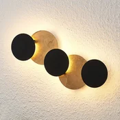 Lindby LED stensko svetilo Grazyna, 52 cm, 5 luči, nastavljivo - Dnevna soba/jedilnica - Sodobni - črna, zlata - Kovina