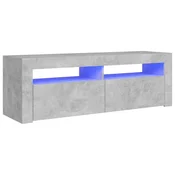 Vidaxl TV omarica z LED lučkami betonsko siva 120x35x40 cm
