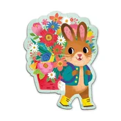 Mudpuppy Čestitke Puzzle Bunny s šopkom