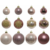 Novogodišnje kugle/ Pink mix/ set 1/12