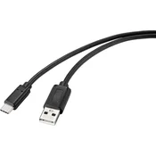 Renkforce Renkforce USB kabel USB 2.0 USB-C® vtič\, USB-A vtič 2.00 m črna s protimikrobno površino RF-4695144, (20416571)