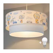 Brilagi-LED Decji luster na sajli BOBO 1xE27/10W/230V precnik 40 cm krem./plava/meda