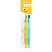 MEDIBLANC KIDS & JUNIOR Ultra Soft zobna ščetka za otroke 2 ks Green, Blue 2 kos