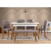 Hanah Home Set trpezarijski sto, 4 trpezarijske stolice i klupa Santiago Atlantic Colorful