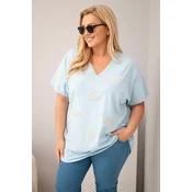 Bluza Kesi Plus Size z modrimi metulji