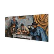 tulup.si Slika na akrilnem steklu Art igra s kartami 140x70 cm 4 obešalnika
