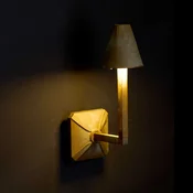 Moretti Luce Zunanja stenska svetilka LED Silva Disk, višina 30,5 cm, starinsko medenina - Podeželska hiša/Rustikalna - starinski medenina