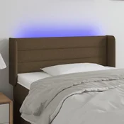 Vidaxl vidaXL Vzglavje postelje z LED diodo temno rjavo 93x16x78/88 cm blago