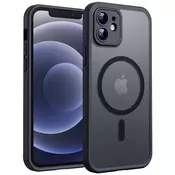 Hibridni ovitek PureFrost MagSafe za iPhone 12 - black