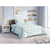 Otroška bombažna posteljnina MINI TRUCKS TALES modra, 100% bombaž Dimenzije posteljnine: 70 x 80 cm | 140 x 200 cm