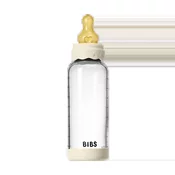 BIBS - Otroška steklena steklenička Boheme 240 ml, lateks - Ivory (srednji pretok)