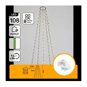 Aigostar - LED spoljašnja božicna girlanda 108xLED/8 funkcija 3xAA 1,8m IP44 topla bela
