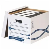 Arhivska škatla, kartonska, FELLOWES, Bankers Box Basic Tall, modro-bela, 10 kosov