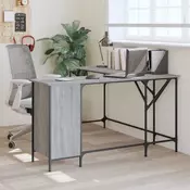 Vidaxl vidaXL Pisalna miza, siva sonoma hrastova barva, 141x141x75 cm, material na osnovi lesa