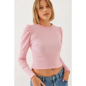 Bianco Lucci Womens Princess Sleeve Ribbed Blouse 2111