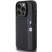 Bmw BMHCP15L23PUPVK trdo ohišje za iPhone 15 Pro 6,1 črno/črno, perforirano, trikolorno