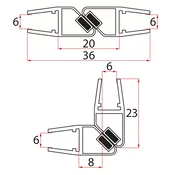 Set of 45° magnetic seals for glass 6/6mm, 1900mm - Polysan - 24 - 6 - 14