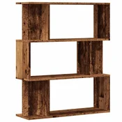 Vidaxl Knjižna omara starinski les 80x24x96 cm inženirski les