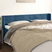 Vidaxl vidaXL Vzglavje s krilci temno modro 203x16x78/88 cm žamet