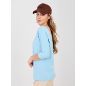 Pastelno modra bluza s 3/4 rokavi