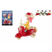 Teddies Plastična lutka skuter 9cm s čelado 4 barve na kartici