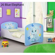 Dječji krevet ACMA s motivom 180x80 cm 26-blue-elephant