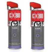 shumee CX80 DUO SPRAY silikon za tesnila iz gume, plastike in kopalnih kadi 500 ml x 2