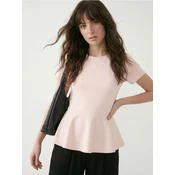 Sinsay - Bluza sa dodatkom viskoze i dekorativnim volanima - roze