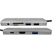 A-CM-COMBO9-03 Gembird USB Type-C 9-in-1 multi-port adapter USB-C+HUB+HDMI+PD+card+ RJ45