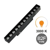 Linearni reflektor z rešetko 12W 3000K topel tip B2F za magnetne tirnice SMART TRACK 48VDC