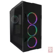 LC POWER Gaming 998B Rambot, ATX, 5x3.5, 3x2.5, 4x120mm RGB fans, Audio/USB3.0, tempered glass side panel